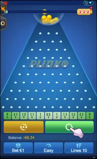 Juega a Plinko gratis y con dinero real.